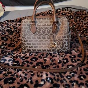 MICHAEL KORS Brown MK Logo Purse w/ Shoulder Strap